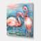 Designart - Pink Flamingos In Blue Water I - Farmhouse Canvas Wall Art Print